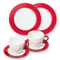 Gmundner Keramik Variation Bordeauxrot Fr�hst�ck f�r Zwei Set