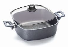 WOLL Titanium Nowo Induction Guss-Kasserolle hoch viereckig 28cm mit Glasdeckel INDUKTION