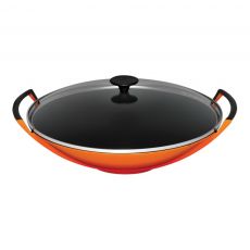 Le Creuset Wok mit Glasdeckel 36 cm - in 3 Farben