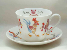 Roy Kirkham Jumbotasse + Untertasse FARM LIFE