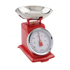 Eva K�chenwaage mechanisch Edelstahl mit Schale rot