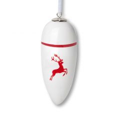 Gmundner Keramik Rubinroter Hirsch Weihnachts-Zapfen