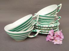 Gmundner Keramik Gr�ngeflammt Teetasse Trend mit Unterteller 4er Set