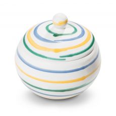 Gmundner Keramik Buntgeflammt Zuckerdose glatt