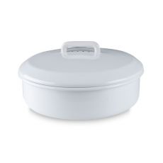 Riess Classic Wei� Brotdose mit Deckel rund 36cm - wei�er Griff