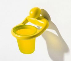 Alessi Zahnputzbecher-Halter Antonio D GV16 Y gelb