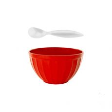 Zak! Designs Eisschale mit L�ffel rot/wei�