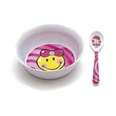 Zak! Designs Smiley Junior M�slischale mit L�ffel rosa