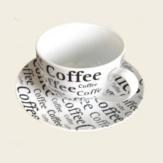 K�nitz Kaffeetasse mit Unterteller Coffee wei�