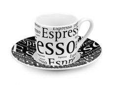 K�nitz Espresso-Set  mit Espresso Aufdruck  Tasse mit Untertasse