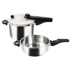 KELOmat ALFA Schnellkochtopf Set 22cm 6L + 3L INDUKTION MIT GLASDECKEL