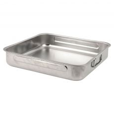 Fallgriff Pfanne Steel Pan Backform Edelstahl ca. 35 x 25 x 6 cm