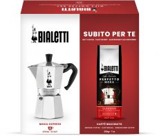 Bialetti Moka Express 6 Tassen + 250g Moka Classico gemahlen - Geschenkset