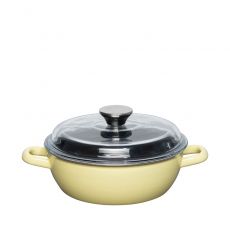 Riess Nouvelle Lemon Schmorpfanne mit Glasdeckel 20cm hoch