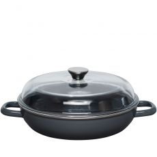 Riess Nouvelle Dark Grey Schmorpfanne mit Glasdeckel - 2 Gr��en