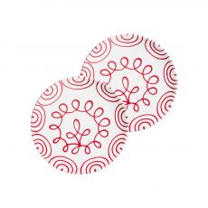 Gmundner Keramik Rotgeflammt Speiseteller Cup 25cm - 6er Set