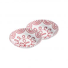 Gmundner Keramik Rotgeflammt Suppenteller Cup - 6er Set