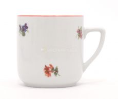 Kaffeebecher Petka Streublumen mit roten Rand