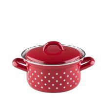 Riess P�nktchen rot Kasserolle mit Deckel 14 cm