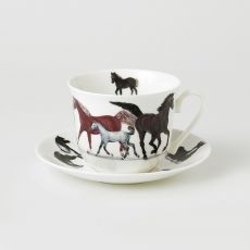 Roy Kirkham Jumbotasse + Untertasse HORSES