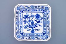 Zwiebelmuster Salatsch�ssel 4-eckig 21cm - Original Bohemia Porzellan aus Dubi