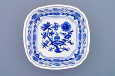 Zwiebelmuster Salatsch�ssel 4-eckig 19cm hoch - Original Bohemia Porzellan aus Dubi