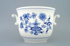 Zwiebelmuster �bertopf mit Henkel 18cm - Original Bohemia Porzellan aus Dubi