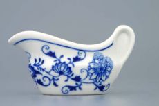 Zwiebelmuster Sauciere ohne Fuss mit Henkel 0,05l - Original Bohemia Porzellan aus Dubi