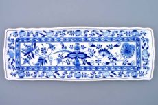 Zwiebelmuster Platte 4-eckig 16x45cm - Original Bohemia Porzellan aus Dubi