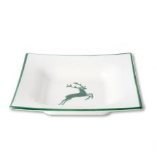 Gmundner Keramik Gr�ner Hirsch Suppenteller Trend eckig (20x20cm)