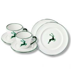 Gmundner Keramik Gr�ner Hirsch Fr�hst�ck f�r zwei Gourmet - Geschenkset