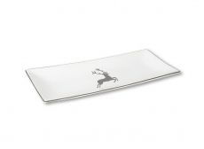 Gmundner Keramik Grauer Hirsch Stollenplatte 42x16cm