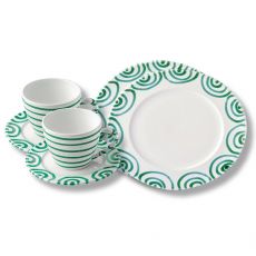 Gmundner Keramik Gr�ngeflammt Fr�hst�ck f�r zwei Gourmet - Geschenkset