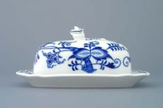 Zwiebelmuster Butterdose mit Deckel 17cm 125g - Original Bohemia Porzellan aus Dubi