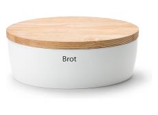 Continenta Brottopf oval mit Holzdeckel 36 x 23 cm
