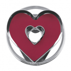 St�dter Linzer-Ausstecher mit Auswerfer Herz mit Innenherz - zerlegbar