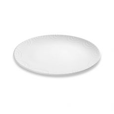 Gmundner Keramik Wei�geflammt Platte oval (33x26cm)