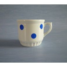 Jumbotasse Bauerntopf mit blauen Punkten - 6 St�ck