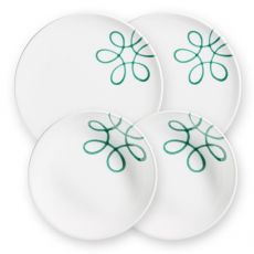 Gmundner Keramik Pur Geflammt gr�n Dinner f�r 2 Classic - Geschenkset