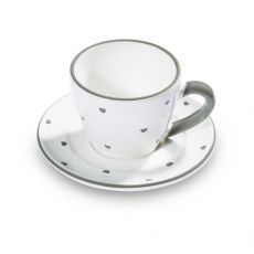 Gmundner Keramik Herzerl Grau Espresso fr dich Gourmet - Geschenkset