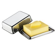 Butterdose aus Edelstahl 125g
