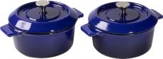 WOLL Guss-Mini-Kasserolle mit Deckel 2er Set - blau