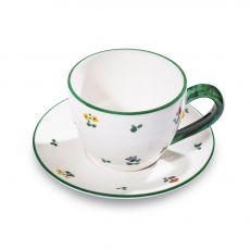 Gmundner Keramik Streublumen Teetasse Maxima - Set mit Unterteller (0,4l)