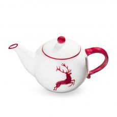 Gmundner Keramik Bordeauxroter Hirsch Teekanne (1,5l)