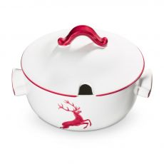 Gmundner Keramik Bordeauxroter Hirsch Suppentopf
