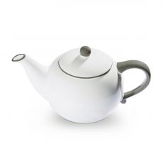 Gmundner Keramik Grauer Rand Teekanne glatt 1,5L