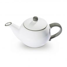 Gmundner Keramik Grauer Rand Teekanne glatt 0,5L