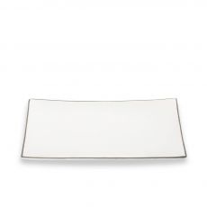 Gmundner Keramik Grauer Rand Platte rechteckig 30x20cm