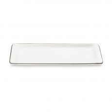 Gmundner Keramik Grauer Rand Stollenplatte 42x16cm