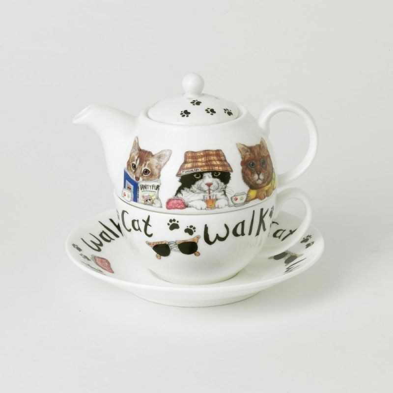 Roy Kirkham Tea for One Set ANIMAL FASHION CATS